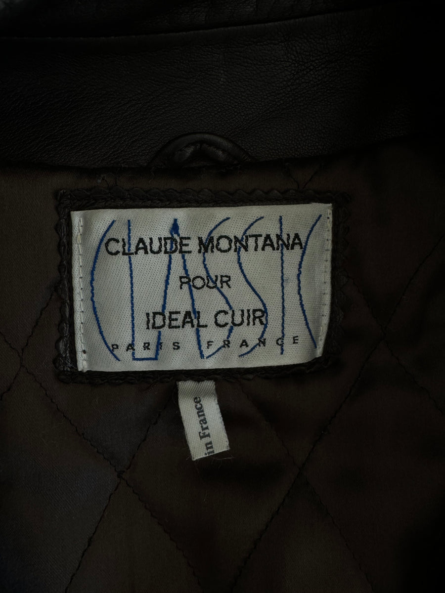 1980s Claude Montana Brown Leather Jacket – villa amour vintage