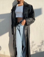 Load image into Gallery viewer, Vintage Floor Length Leather Trench Coat