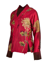 Load image into Gallery viewer, Vintage Gucci by Tom Ford S/S 2001 Floral Red Silk Kimono Top