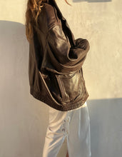 Load image into Gallery viewer, Vintage Wilsons Chocolate Brown Leather Jacket