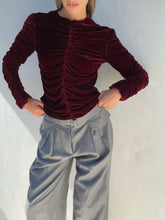 Load image into Gallery viewer, F/W 1999 Gucci Tom Ford Red Velvet Ruched Top