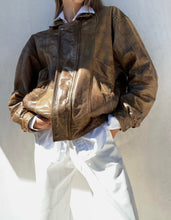 Load image into Gallery viewer, Vintage Brown Distress Leather Jacket