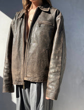 Load image into Gallery viewer, Vintage Wilson Distressed Brown Leather Jacket