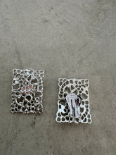 Load image into Gallery viewer, Vintage 90s Silver Rectangle Earrings