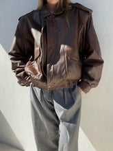 Load image into Gallery viewer, Vintage Brown Leather Jacket