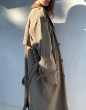 Load image into Gallery viewer, Vintage Pierre Cardin Leather Trim Trench