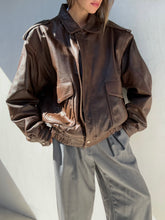 Load image into Gallery viewer, Vintage Brown Leather Jacket