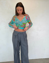 Load image into Gallery viewer, Vintage Leonard Paris Floral Wrap Top