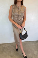 Load image into Gallery viewer, F/W 2002 Yves Saint Laurent Tan Midi Dress