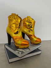 Load image into Gallery viewer, 2010 Bottega Veneta Runway Metallic Leather Ankle Boots