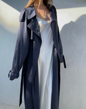 Load image into Gallery viewer, 1980s Yves Saint Laurent Blue Trench Coat