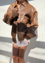 Load image into Gallery viewer, Vintage Distressed Brown Leather Jacket