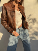 Load image into Gallery viewer, Vintage Brown Leather Distressed Jacket