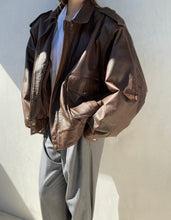 Load image into Gallery viewer, Vintage Brown Leather Jacket
