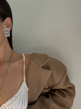 Load image into Gallery viewer, Vintage 90s Silver Rectangle Earrings