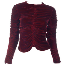 Load image into Gallery viewer, F/W 1999 Gucci Tom Ford Red Velvet Ruched Top