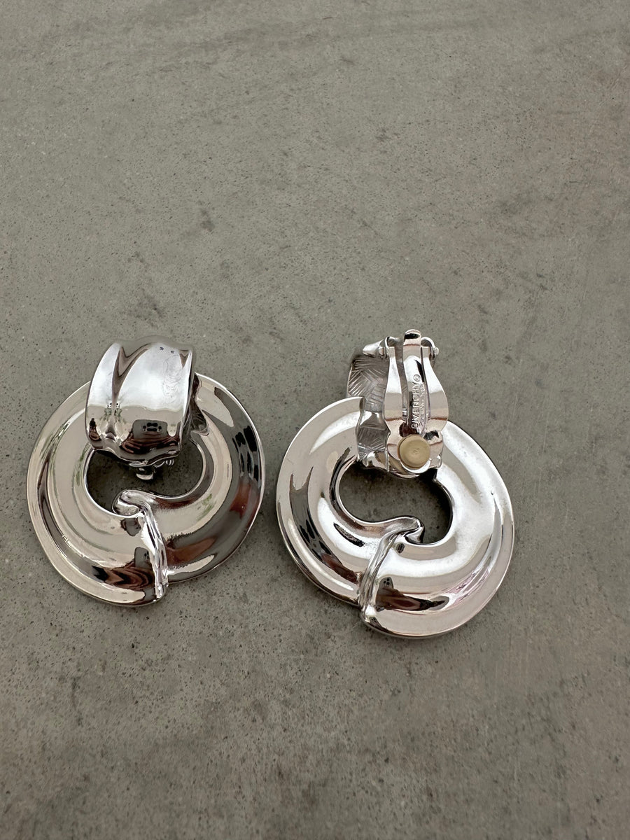 Boucles D'oreilles Vintage Pierre Balmain Paris - Style Porte-cloches (door Knocker) En Finition Goldtone - Occasion