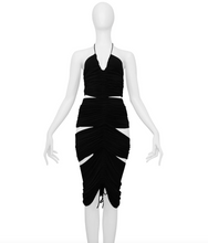 Load image into Gallery viewer, RARE 2003 DOLCE & GABBANA BLACK CUTOUT RUNWAY DRESS LOOK 9