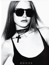 Load image into Gallery viewer, Gucci Tom Ford Runway 2002 Ebony Cross Beaded Necklace