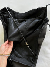 Load image into Gallery viewer, F/W 1998 Gianni Versace Runway Black Leather Long Gown