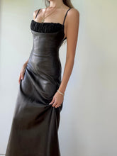 Load image into Gallery viewer, F/W 1998 Gianni Versace Runway Black Leather Long Gown