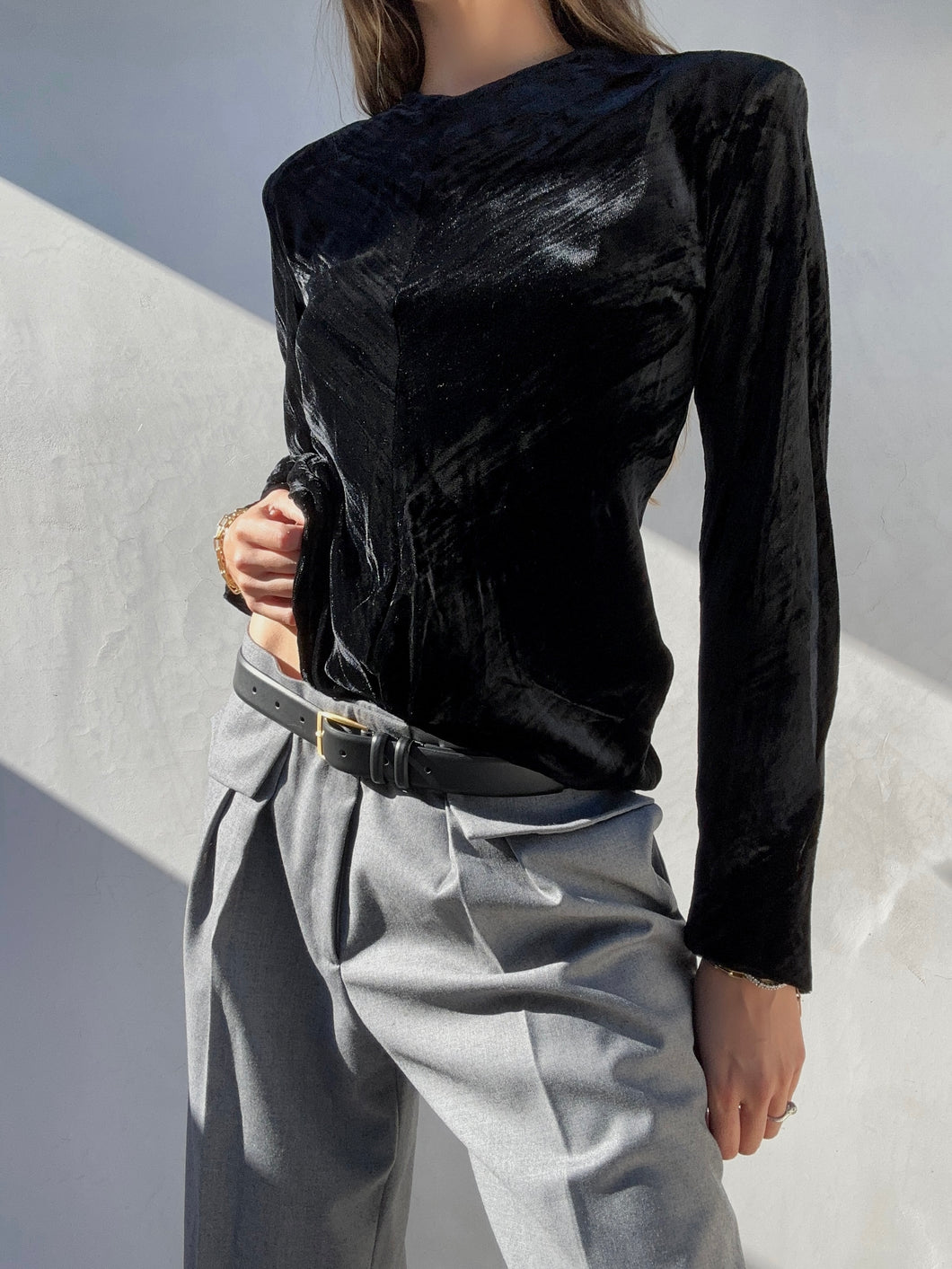 FW 1994 Yves Saint Laurent Black Velvet Blouse