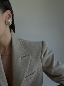 Rare Yves Saint Laurent Large Rhinestone Earrings
