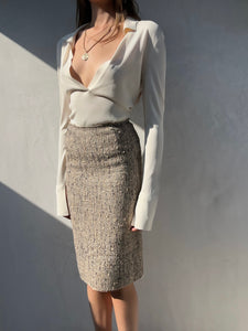 Prada 2004 Runway Tweed Skirt