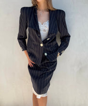 Load image into Gallery viewer, 1990s Valentino Pinstripe Skirt Suit
