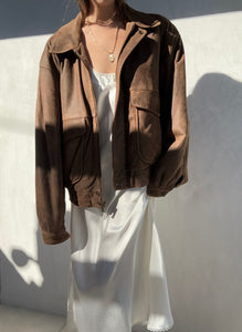 Vintage Distressed Brown Leather Jacket