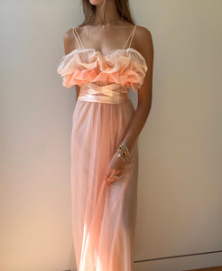 1950s Sheer Chiffon Goddess Gown