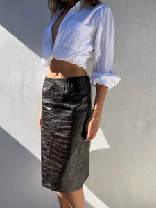 F/W 2000 Ralph Lauren Polo Leather Skirt