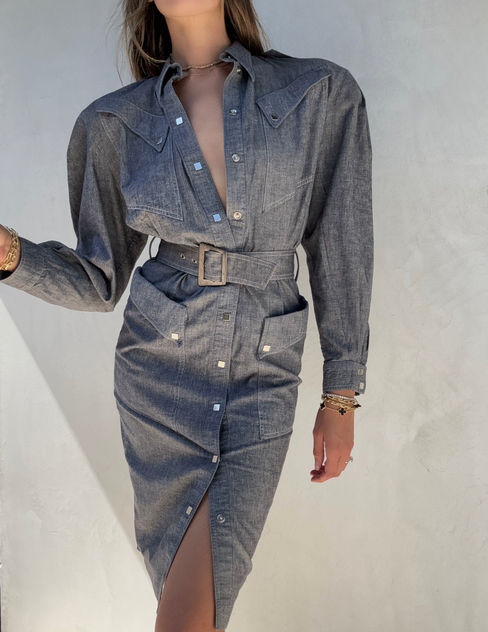 1980's Thierry Mugler Denim Dress – villa amour vintage