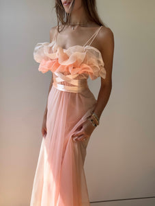 1950s Sheer Chiffon Goddess Gown
