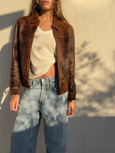 Load image into Gallery viewer, Vintage Brown Leather Distressed Jacket
