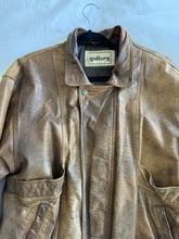 Load image into Gallery viewer, Vintage Brown Distress Leather Jacket
