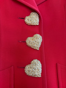 F/W 1993 Yves Saint Laurent Heart Button Runway Blazer