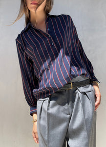 Vintage Yves Saint Laurent 100% Silk Polo