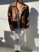 Load image into Gallery viewer, Vintage Distressed Brown Leather Jacket
