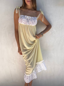 Vintage Milkmaid Yellow Dress