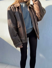 Load image into Gallery viewer, Vintage Distressed Brown Leather Jacket
