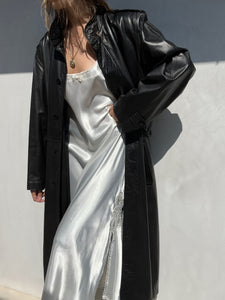 1980s Yves Saint Laurent Leather Trench Coat