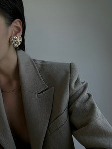 Rare Yves Saint Laurent Large Rhinestone Earrings
