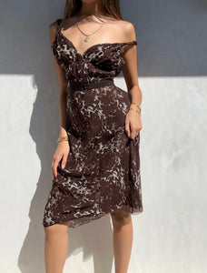 Vintage Prada Brown Silk Dress