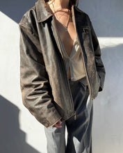 Load image into Gallery viewer, Vintage Wilson Distressed Brown Leather Jacket
