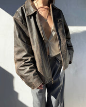 Load image into Gallery viewer, Vintage Wilson Distressed Brown Leather Jacket
