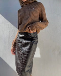 F/W 2000 Ralph Lauren Polo Leather Skirt