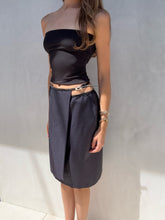 Load image into Gallery viewer, F/W 1997 Gucci by Tom Ford Runway G Logo Buckle Wrap Pinstripe Skirt
