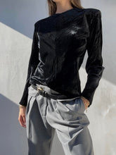 Load image into Gallery viewer, FW 1994 Yves Saint Laurent Black Velvet Blouse
