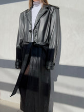 Load image into Gallery viewer, Vintage Wilsons Black Leather Trench
